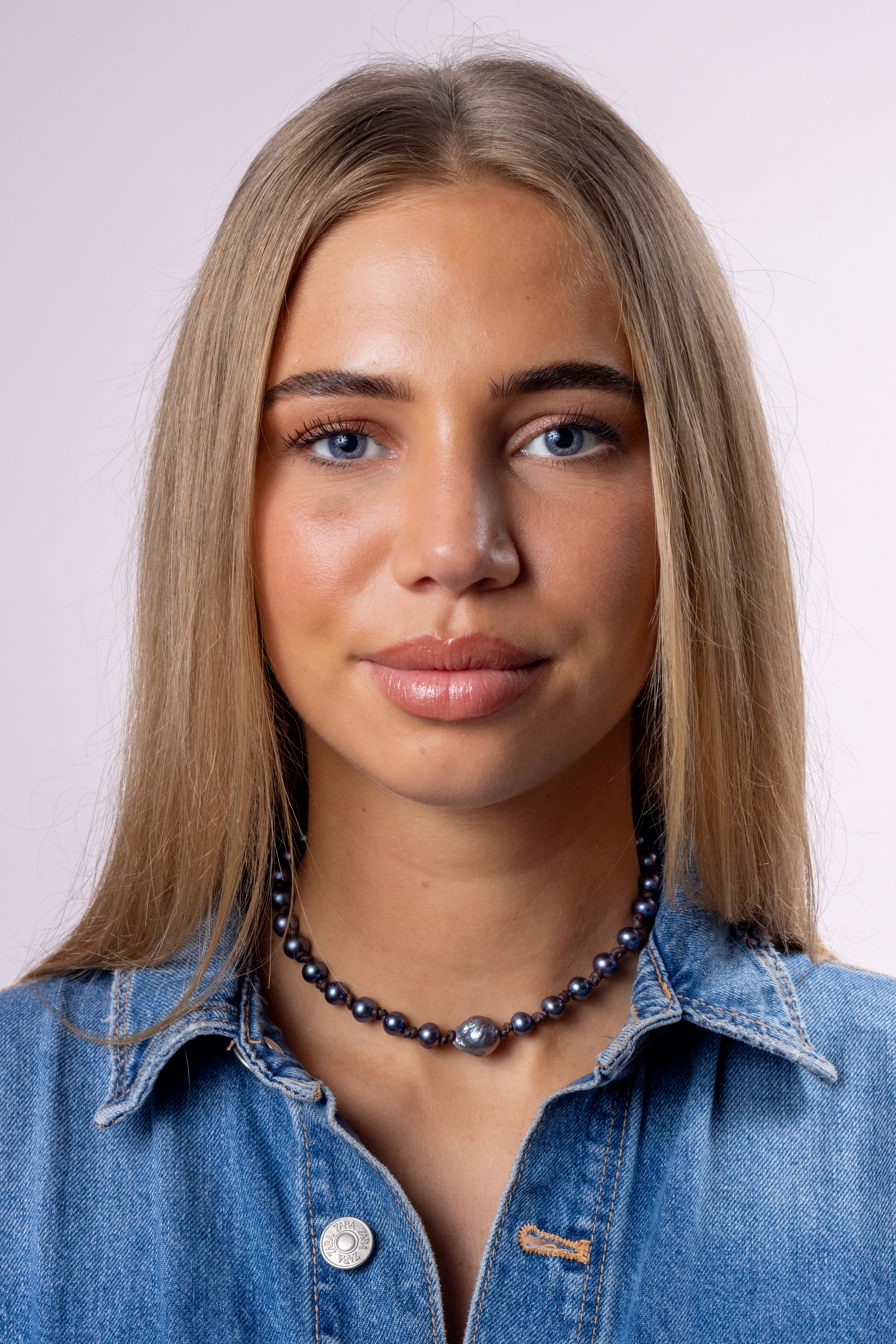 DENIM PEARLS  | CHOKER