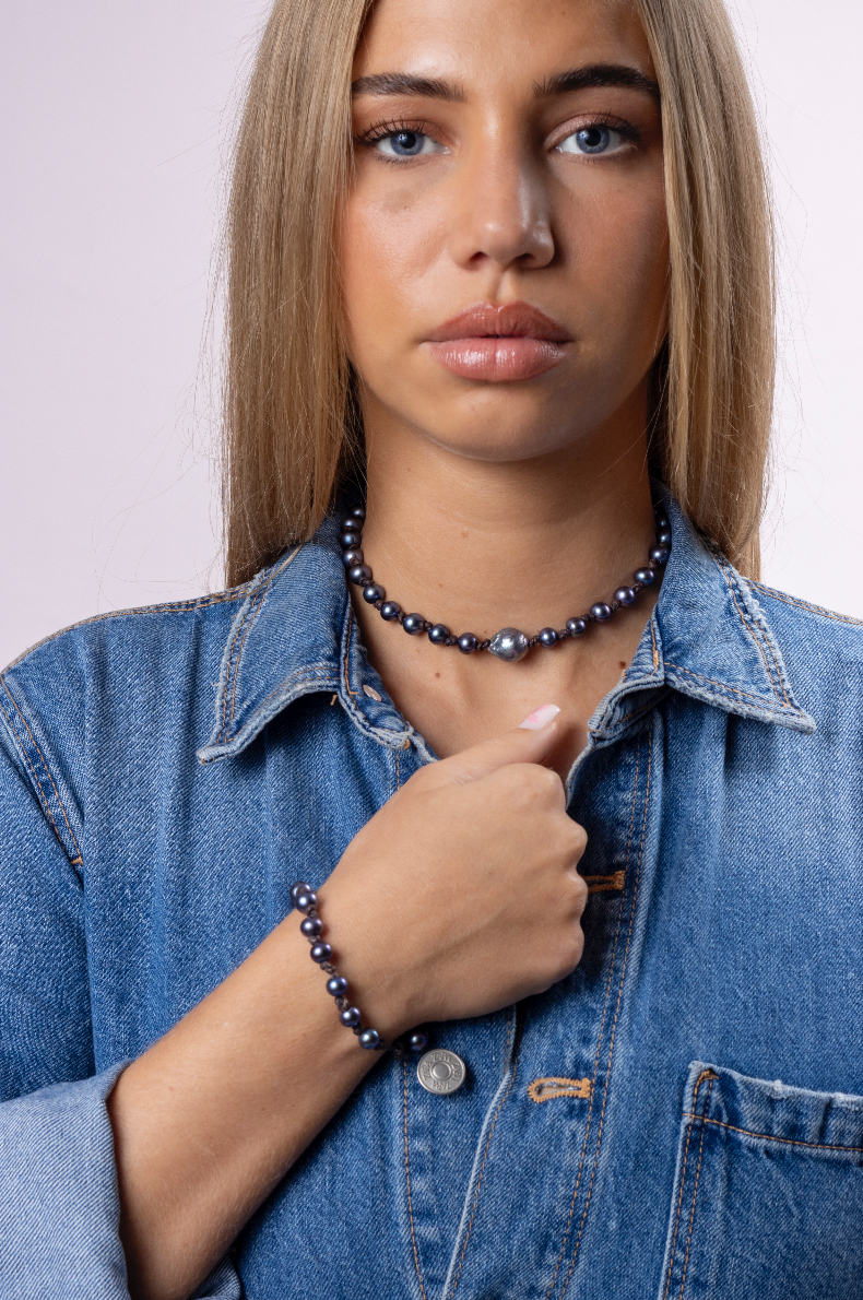 DENIM PEARLS | ARMBAND